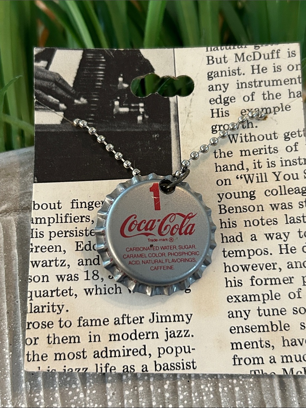 Coca Cola bottle cap necklace NEW handmade with naked lady resin art inside